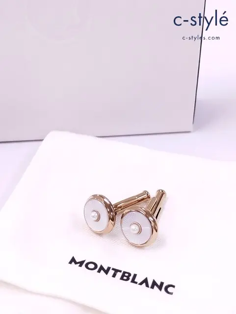MONTBLANC モンブラン カフリンクス ゴールド × ホワイト オマージュ トゥ ヴィクトリア＆アルバート