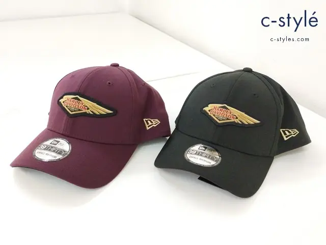 NEW ERA×HARLEY DAVIDSON キャップ S ブラック バーガンディー系 39THIRTY 120YEARS