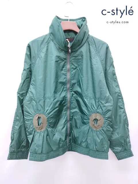 TENDERLOIN テンダーロイン ナイロンジャケット S グリーン ロゴプリント 日本製