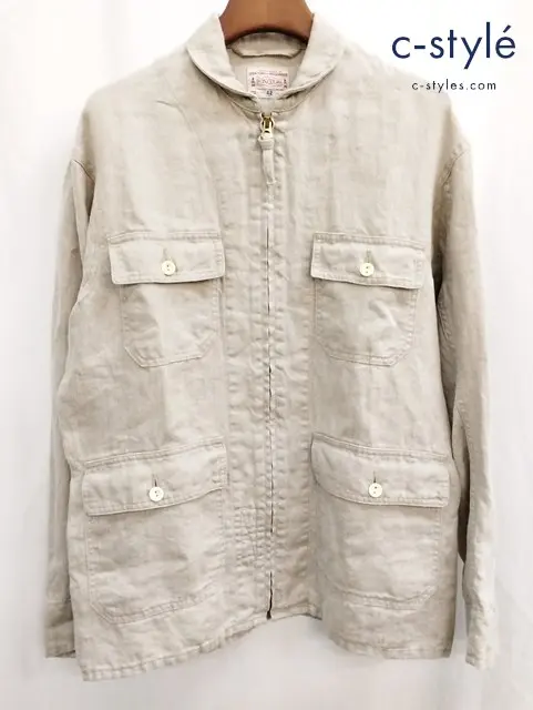 BONCOURA ボンクラ サマーフライトジャケット 42 アイボリー リネン100％ 日本製