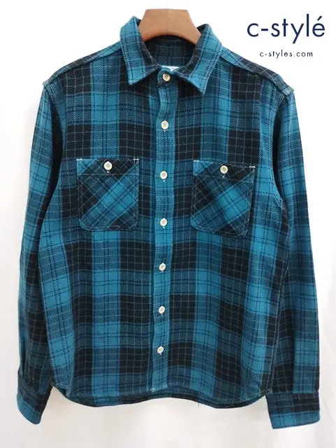 桃太郎ジーンズ MOMOTARO JEANS 長袖シャツ 40 ブルー系 チェック柄