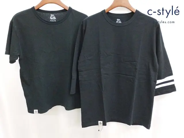 桃太郎ジーンズ MOMOTARO JEANS 半袖Tシャツ L ブラック 7分袖Tシャツ L ブラック 07-016