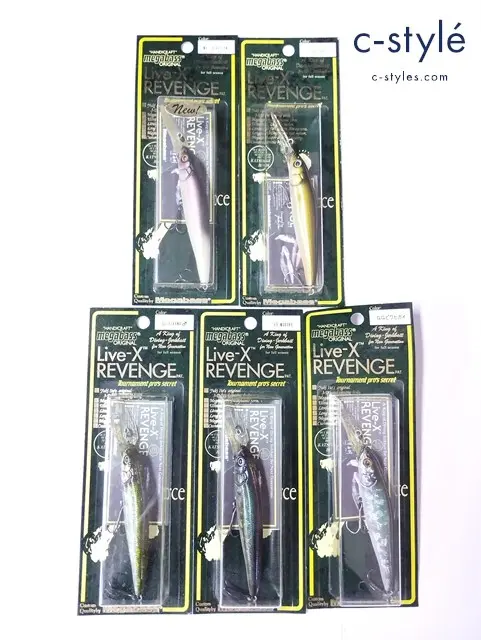 megabass メガバス Live-X REVENGE ルアー GGビワヒガイ / SGゴールデンアユ 等 計5点 ダイビングミノー