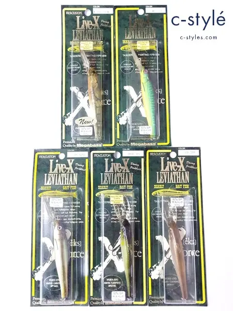 megabass メガバス Live-X LEVIATHAN ルアー MAT-TIGER ハクセイホンモロコ 等 計5点 ライフライクミノー