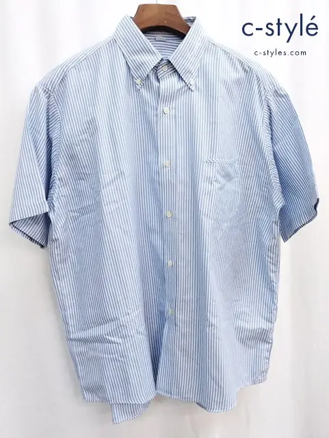 45R フォーティーファイブアール オックスフォードストライプシャツ 5 ブルー系 半袖 綿100% 日本製
