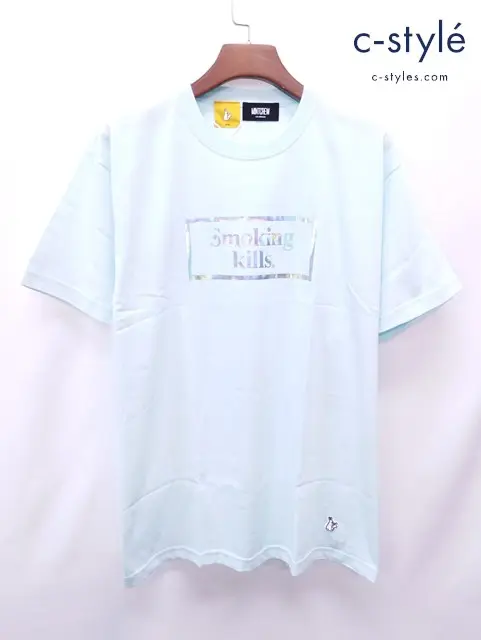 MINTCREW×#FR2 ミントクルー×エフアールツー Tシャツ L ミントブルー系 Smoking kills 綿100％