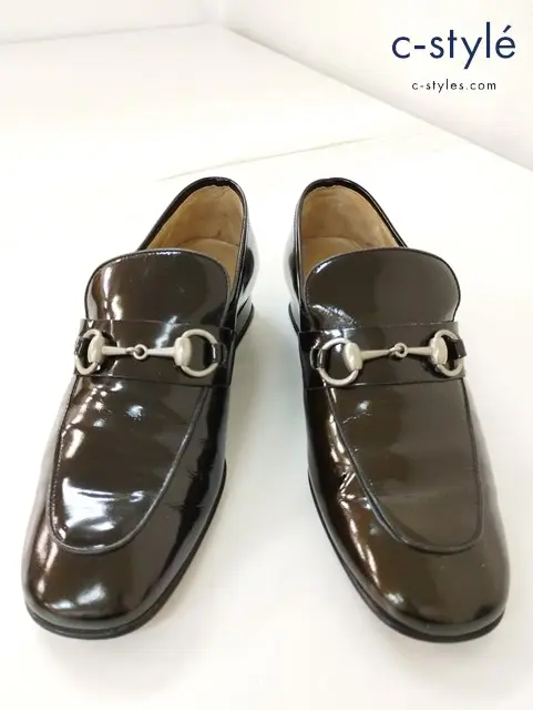 GUCCI グッチ ローファー 9 ブラック 100 0384 ホースビット イタリア製