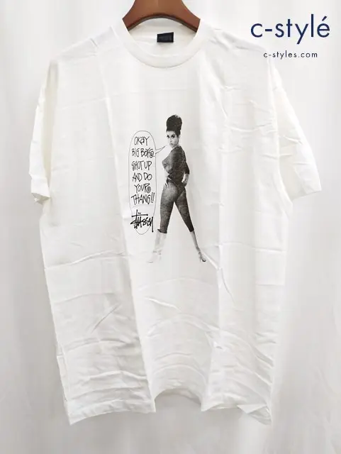 Stussy ステューシー Tシャツ XL ホワイト プリント Do Your Thang ARCHICES USA製