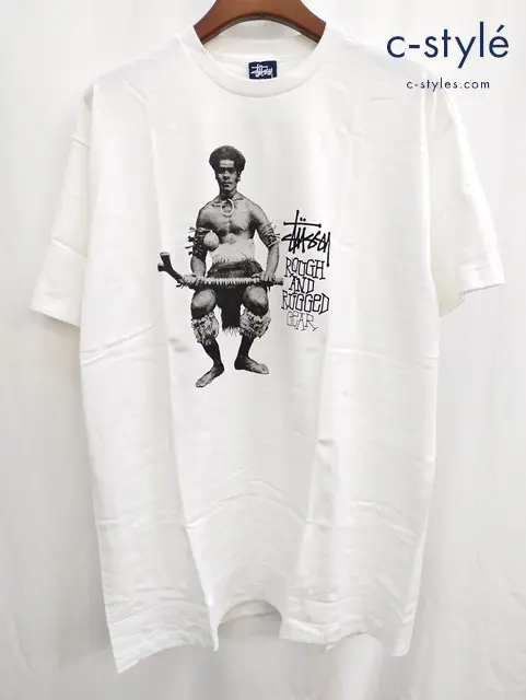 Stussy ステューシー Tシャツ XL ホワイト ROUGH AND RUGGED ARCHICES USA製