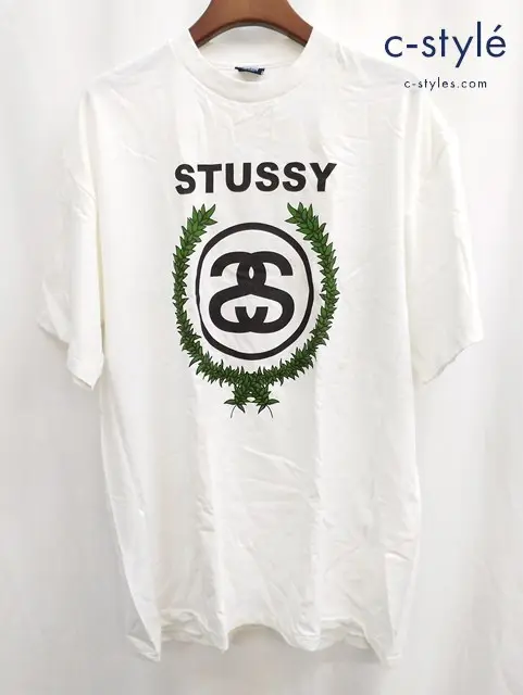Stussy ステューシー Tシャツ XL ホワイト CUSTOMMADE サークル USA製