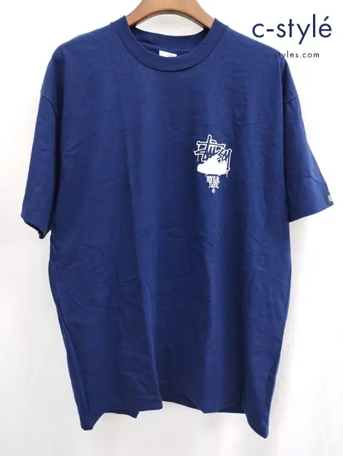 Stussy ステューシー Tシャツ XL ネイビー CUSTOMADE NEW SLICK FLAVOR US製