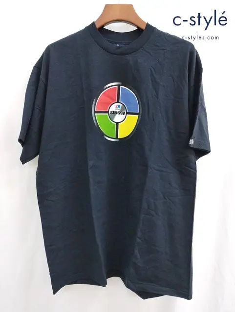 Stussy ステューシー Tシャツ XL ブラック プリント CM CUSTOMADE 半袖 US製