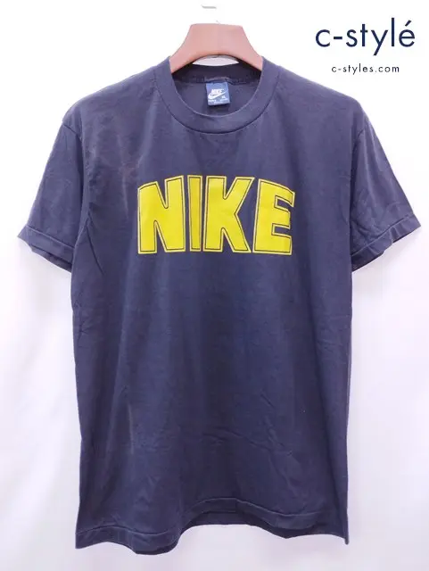 NIKE ナイキ Tシャツ XL（44-46） ブラック 80s 紺タグ カマボコ