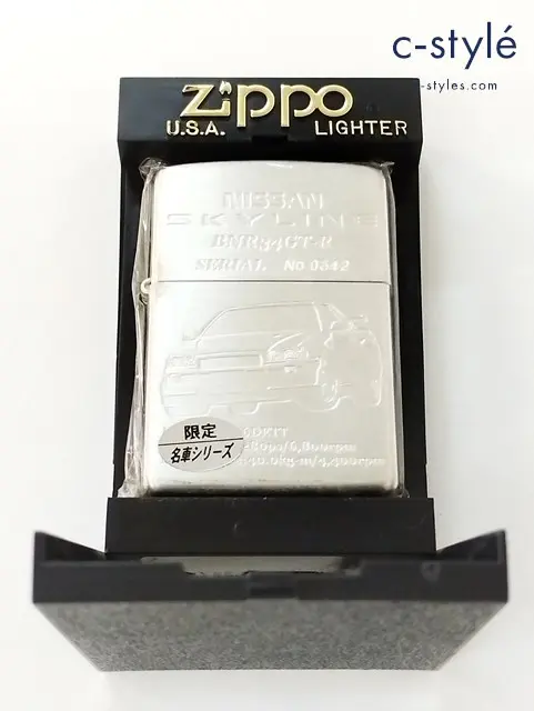 ZIPPO ジッポー オイルライター NISSAN SKYLINE BNR34GT-R シルバー 2004年 喫煙具 嗜好品