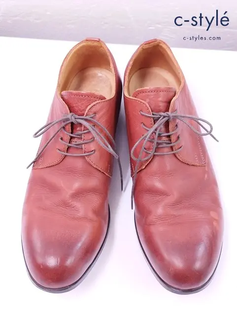 PADRONE パドローネ ダービープレーントゥレザーシューズ 41 レッドブラウン系