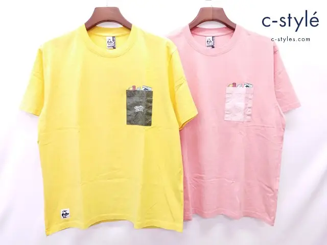 CHUMS チャムス Tシャツ XL ピンク系 イエロー 半袖 chumley’s Market