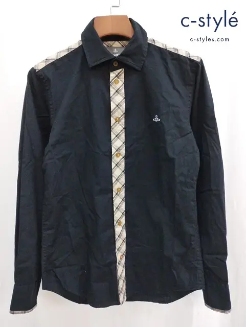 Vivienne Westwood MAN ヴィヴィアンウエストウッドマン シャツ 44 ブラック系 長袖 綿100%