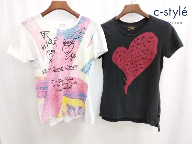 Vivienne Westwood ヴィヴィアンウエストウッド Tシャツ L ブラック系 M マルチカラー プリント 綿100%