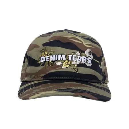 Denim Tears(デニムティアーズ) フローラルロゴトラッカーハット ブラック