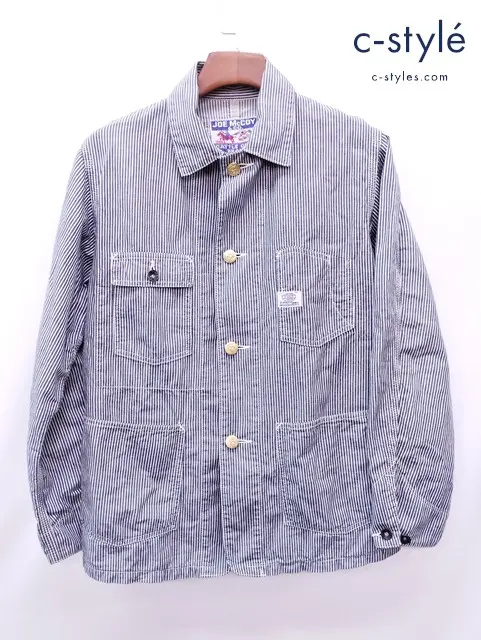 JOE McCOY ジョーマッコイ ヒッコリーカバーオール インディゴ系 綿100% 日本製 ストライプ