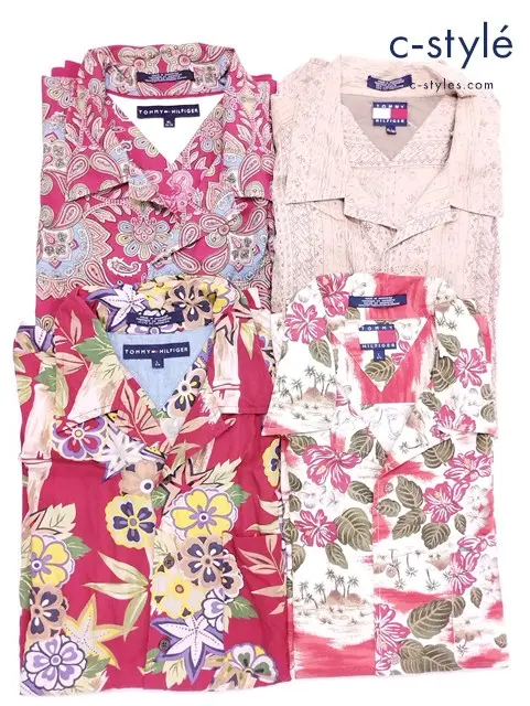 TOMMY HILFIGER トミーヒルフィガー アロハシャツ XL L 半袖 総柄 計4点