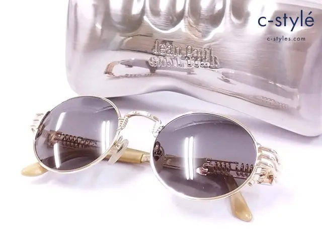 Jean Paul Gaultier ジャンポールゴルチエ サングラス グリーングレー×ゴールド 日本製 56-6106