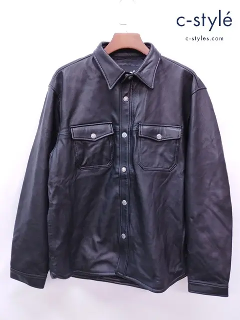 Schott NYC ショットエヌワイシー ラムレザーシャツ XL ブラック 3121025