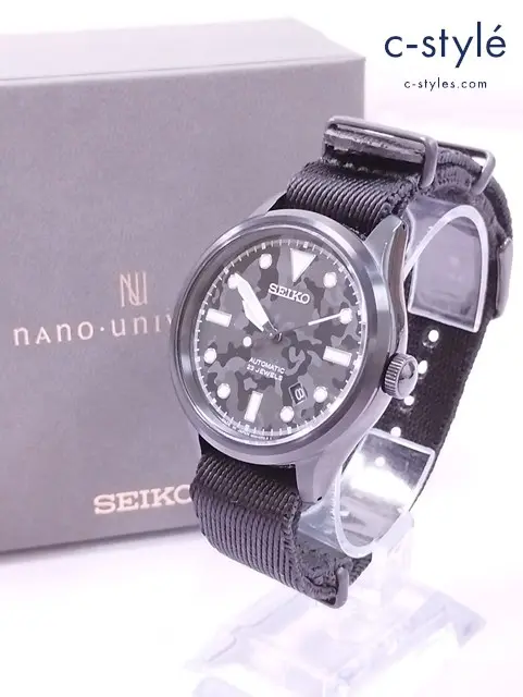 SEIKO×nano universe セイコー×ナノユニバース 腕時計 ブラック SCVE043 自動巻き