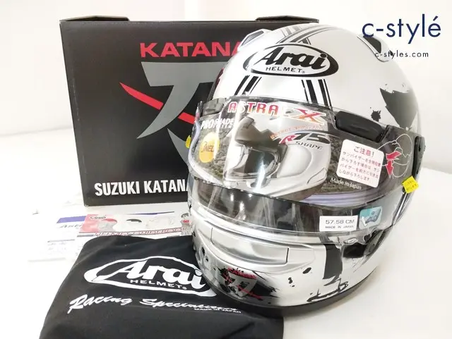 Arai アライ ヘルメット フルフェイス 57.58cm シルバー SUZUKI KATANA SILVER