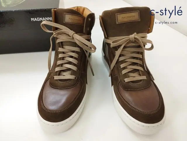 MAGNANNI マグナーニ レザーハイカットスニーカー US8 ブラウン 22480