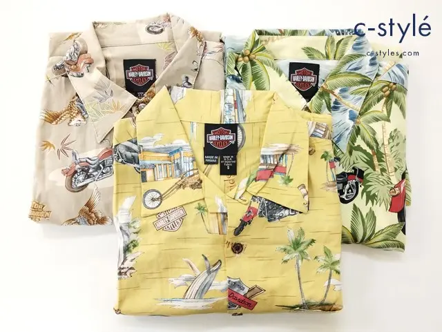 Harley-Davidson ハーレーダビッドソン アロハシャツ S バイク 計3点