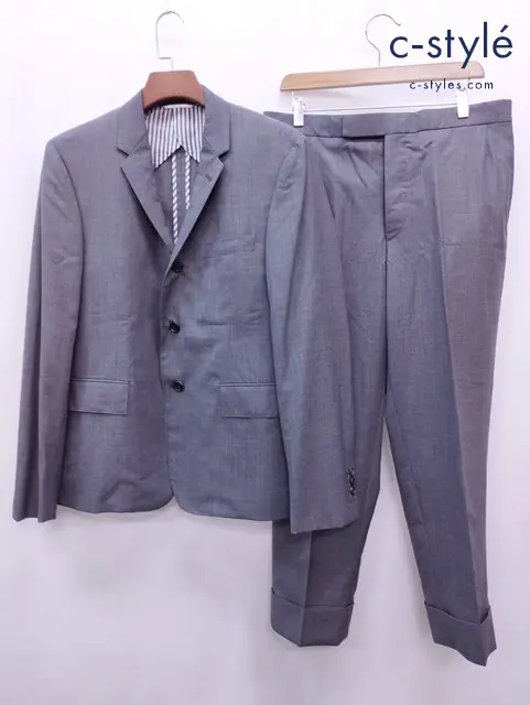 THOM BROWNE トムブラウン スーツ 3 グレー 2B ボタンフライ セットアップ