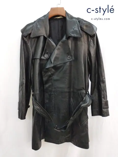 Paul Smith ポールスミス レザートレンチコート L ブラック 羊革 PC-MN-53987