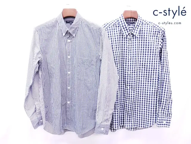 COMME desGARCONS HOMME コムデギャルソンオム シャツ S ブルー系 チェック柄 綿100% 日本製 計2点