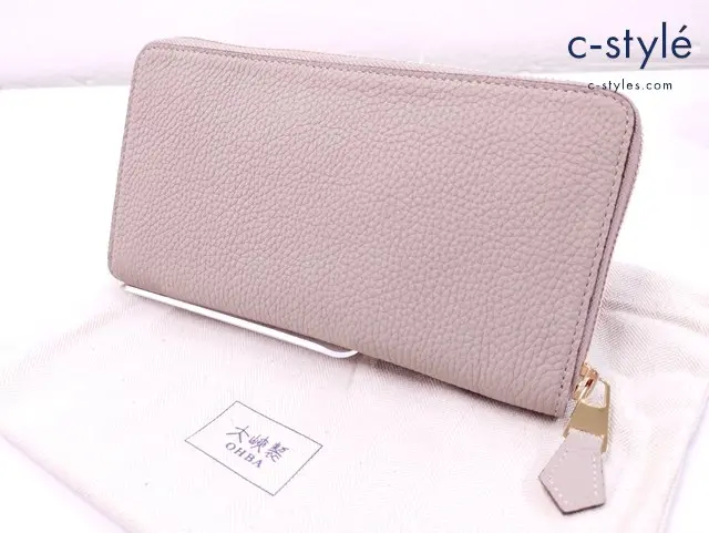 OHBA 大峡製鞄 オオバセイホウ 長財布 ベージュ 1045-3-GMS