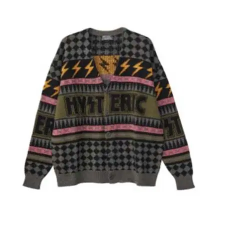 HYSTERIC GLAMOUR(ヒステリックグラマー) THUNDER柄ジャカード カーディガン