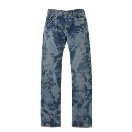 HYSTERIC GLAMOUR(ヒステリックグラマー) DROPPING&SKULL柄 スリムストレートデニムパンツ