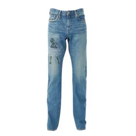 HYSTERIC GLAMOUR(ヒステリックグラマー) VIXEN GIRL刺繍 スリムストレートデニムパンツ