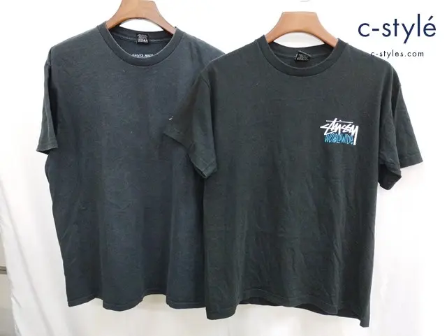 STUSSY ステューシー Tシャツ M L ブラック WORLDWIDE/NAGOYA ANNEX