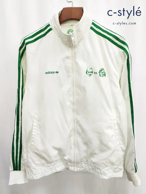 adidas アディダス トラックジャケット M ホワイト×グリーン SMITH vs NASTASE