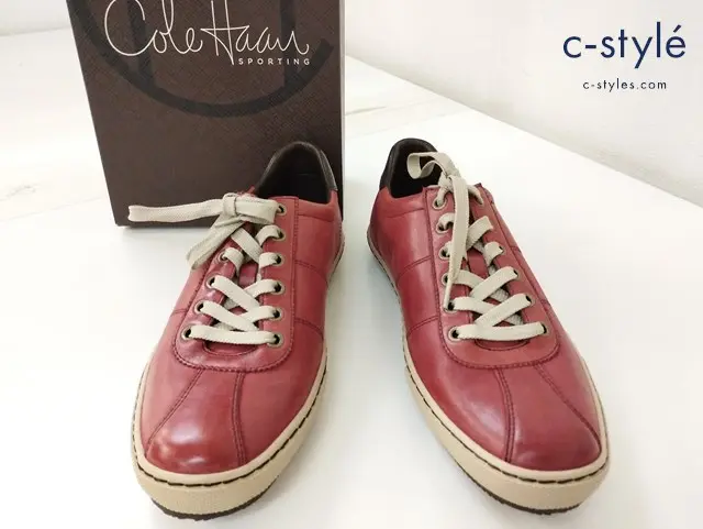 COLE HAAN コールハーン レザースニーカー 8・1/2D レッド C07855
