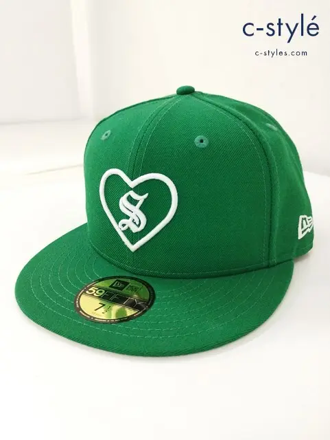 Supreme×NEW ERA キャップ 7・1/2 59.6cm グリーン 59FIFTY 17AW HEART BOX LOGO CAP
