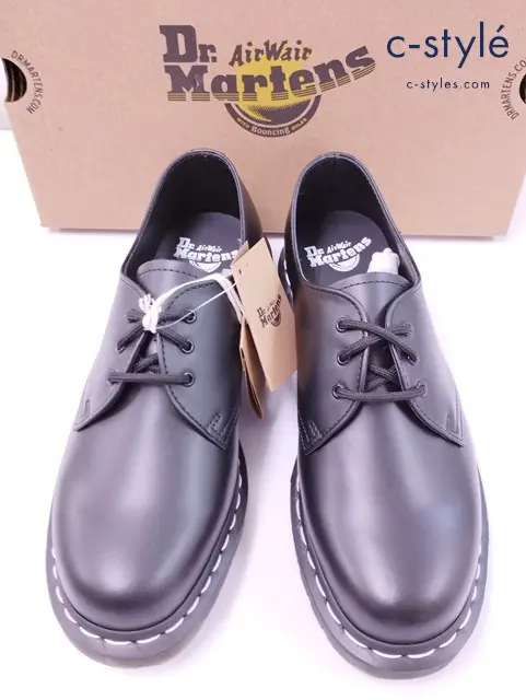 Dr.Martens ドクターマーチン 3ホールシューズ UK8 ブラック ホワイトステッチ 24757
