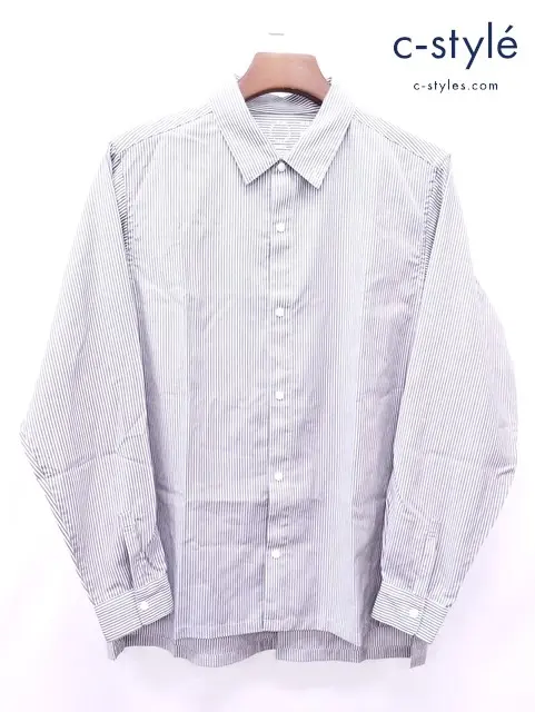 山と道 alpha anorak アルファアノラック シャツ M ブラック系 ストライプ 長袖 日本製
