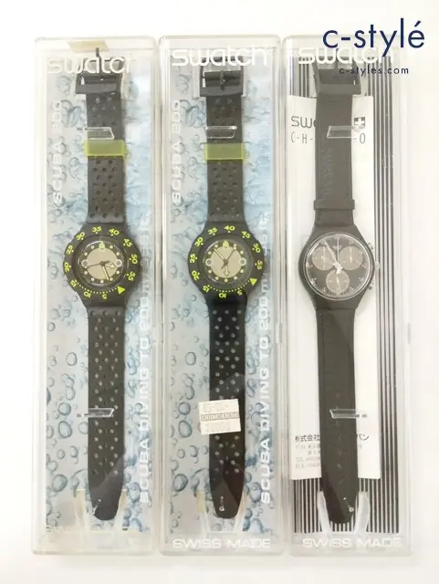 Swatch スウォッチ 腕時計 SDB102 BLACK WAVE SCB106 WALL STREET クォーツ 計3点