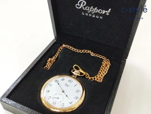 Rapport ラポート 懐中時計 ゴールド×ホワイト オープンフェイス PW83 手巻き