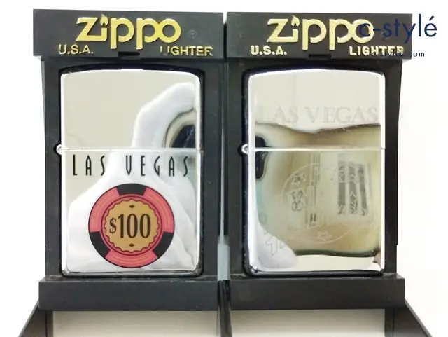 ZIPPO ジッポー オイルライター LAS VEGAS $100 ラスベガス PLANET HOLLYWOOD シルバー 2000 計2点