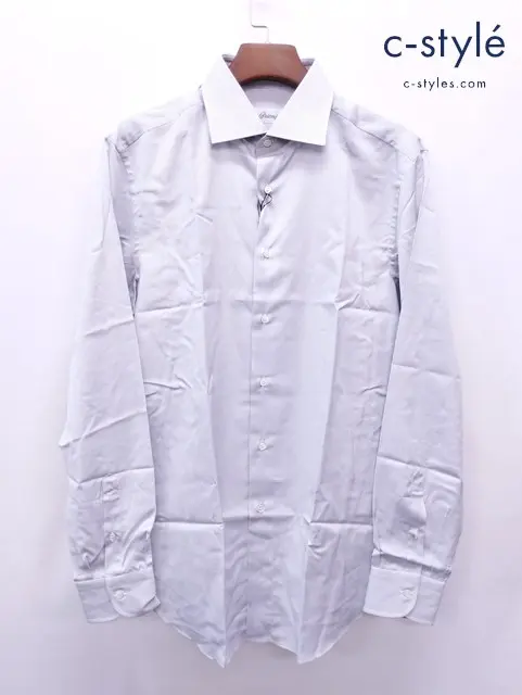 Brioni ブリオーニ シャツ 42 ホワイト系 コットン100% イタリア製 ストライプ