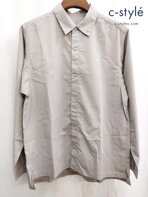 山と道 alpha anorak アルファアノラック シャツ M ライトグレー 日本製 長袖 BAMBOO SHIRT
