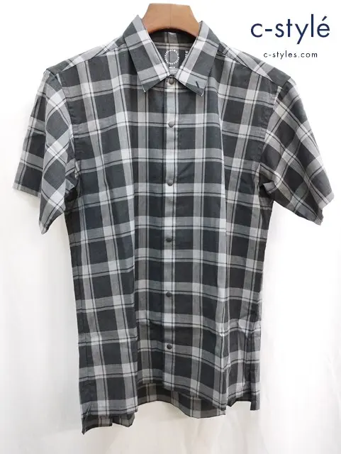 山と道 alpha anorak アルファアノラック シャツ M グレー系 チェック柄 半袖 日本製